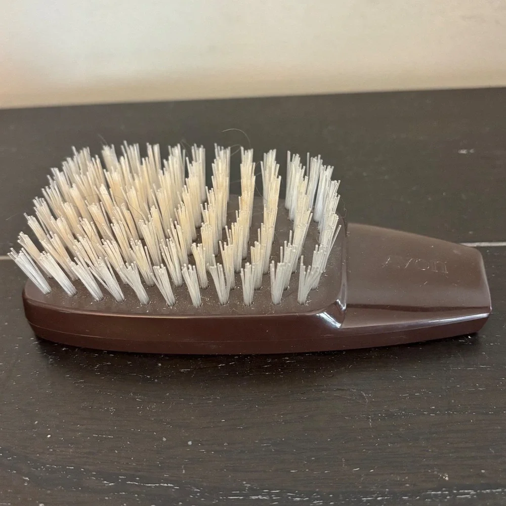 Vintage Avon Hair Brush and Comb Valet Set | Brown Lion Crest‎ | Palm Brush